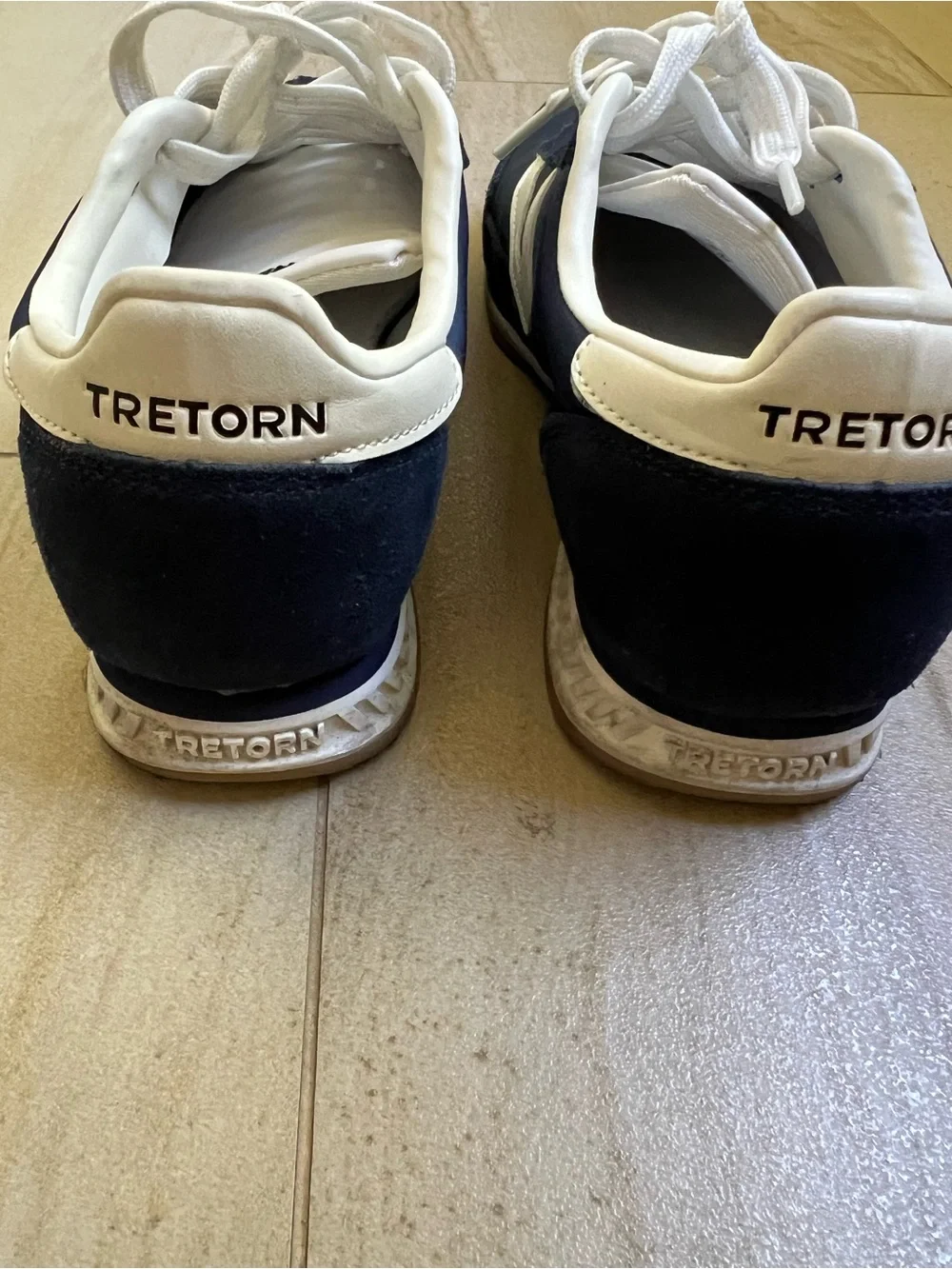 Tretorn Navy and White Women's Retro Sneakers